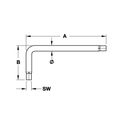 Hafele Allen Anahtar SW5 76x31x5,6mm