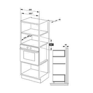 Mikrodalga Fırın, HAFELE LUCE, 60cm, Izgara Fonksiyonlu, 20 Litre