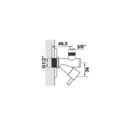 Hafele Filtreli Ara Musluk 1/2''-3/8'' Parlak Krom