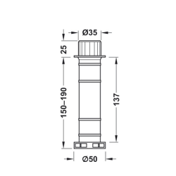Destek ayağı, plastik, beyaz