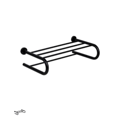 SETO Raflı Havluluk Yuvarlak Mat Siyah