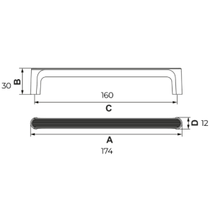 Hafele Mobilya Kulpu Rob 160 - 320 mm Antrasit