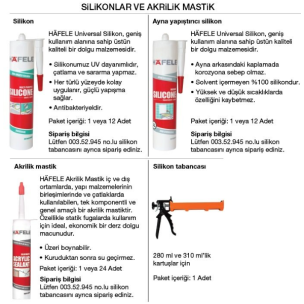 Hafele Şeffaf - Beyaz  Silikon 280ml