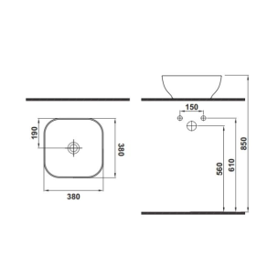 Hafele LOTUS S 380x300x140mm Parlak Beyaz