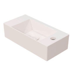 Hafele Banyo Lavabosu Nuvo Parlak Beyaz Sağ-Sol Batarya Delikli