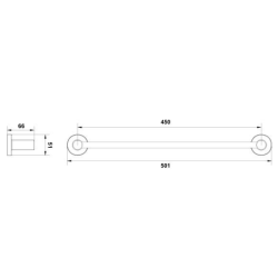 Hafele Uzun Havluluk Ozo 450 mm Parlak Krom Renk