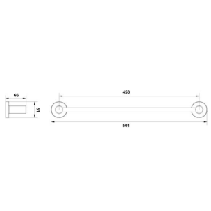 Hafele Uzun Havluluk Ozo 450 mm Parlak Krom Renk