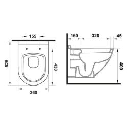 Hafele Asma Klozet Monde Wall R52 Parlak Beyaz Renk