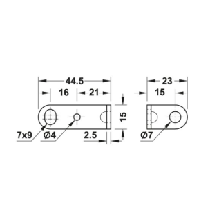 Hafele Köşebent 3 Vida Delikli Çelik Galvaniz