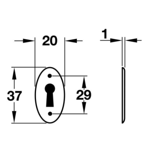 Hafele Rozet Pirinç Nikel Kpl.Parl.20x37mm