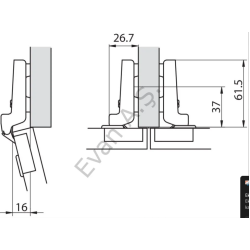 Hafele M.S. Tas menteşe ydb 48/6 vidalı