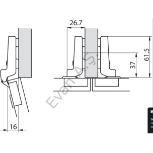 Hafele M.S. Tas Menteşe Tam Deve 48/6 Dübelli, 10mm