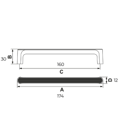 Hafele Mobilya Kulpu Rob 160mm Antrasit